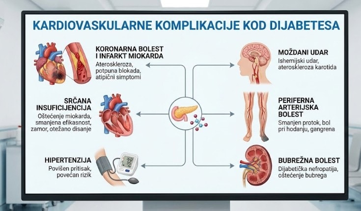 Koje kardiovaskularne komplikacije nastaju kod dijabetesa